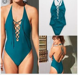 Aerie teal one piece swimsuit